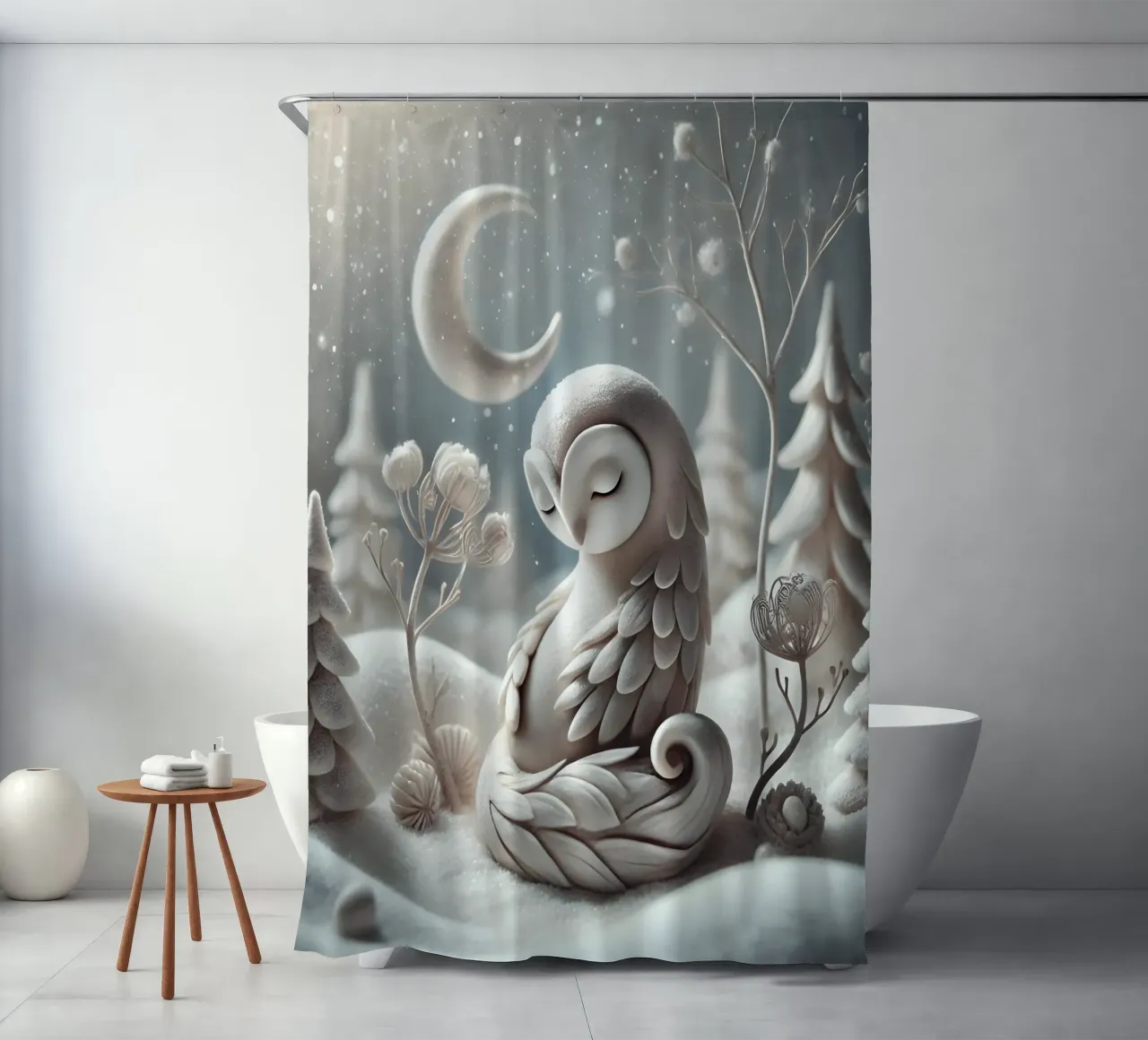 Twiglet shower curtain by Twinkle Art Studio