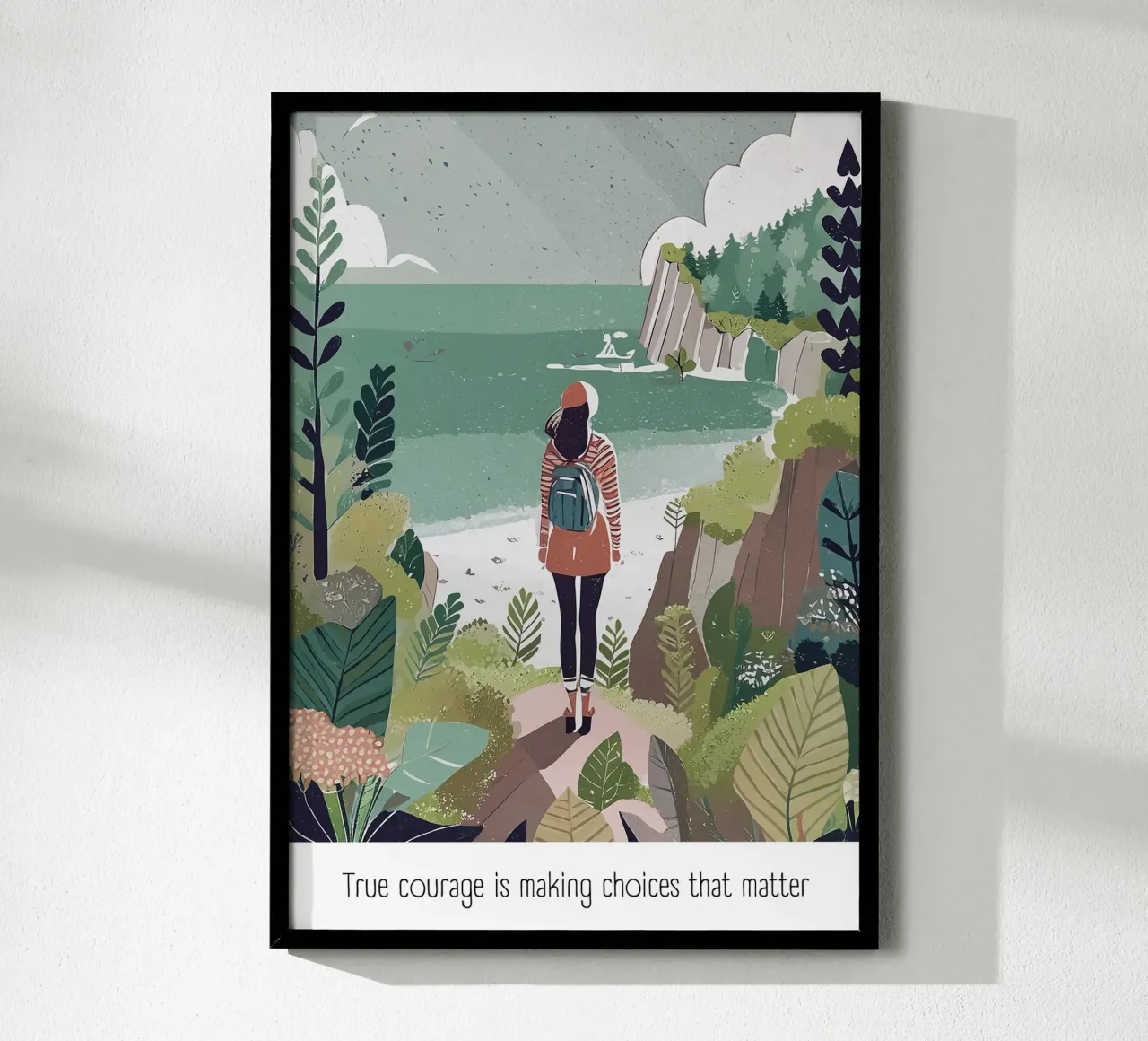 True Courage – Inspirational Wall Art poster con telaio in plastica da Hightown Design
