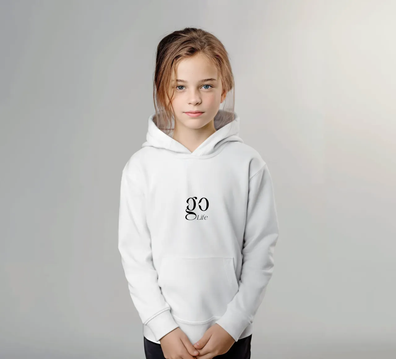 Tipografia semplice Go Life felpa bambino con cappuccio da YV TYPOGRAPHY