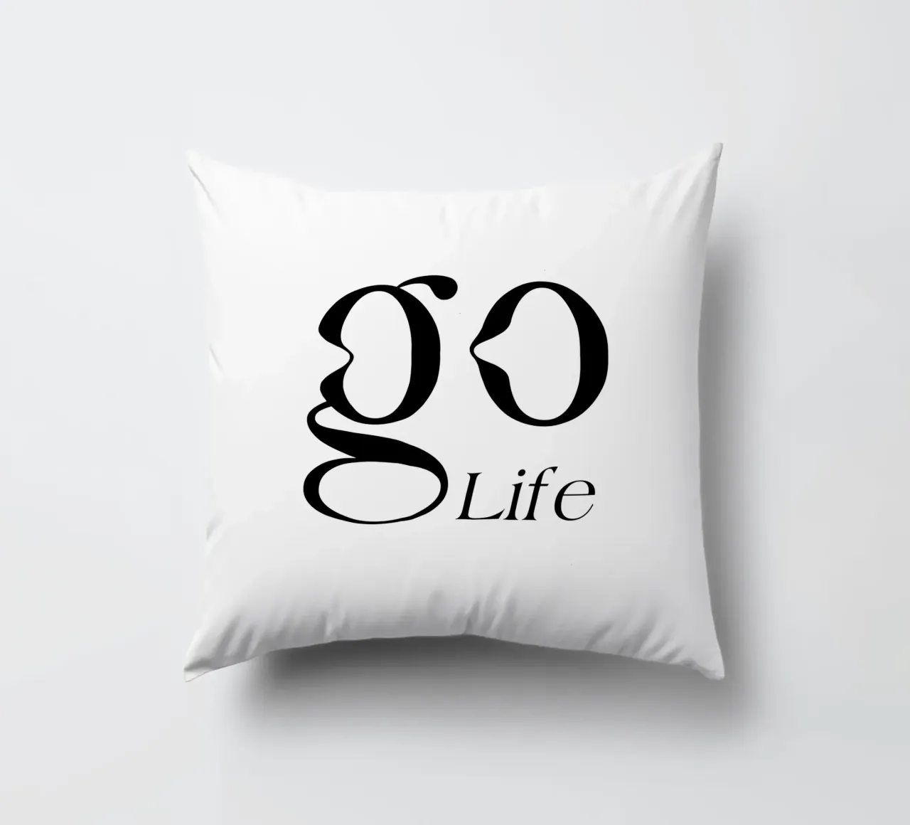 Tipografia semplice Go Life cuscino da YV TYPOGRAPHY