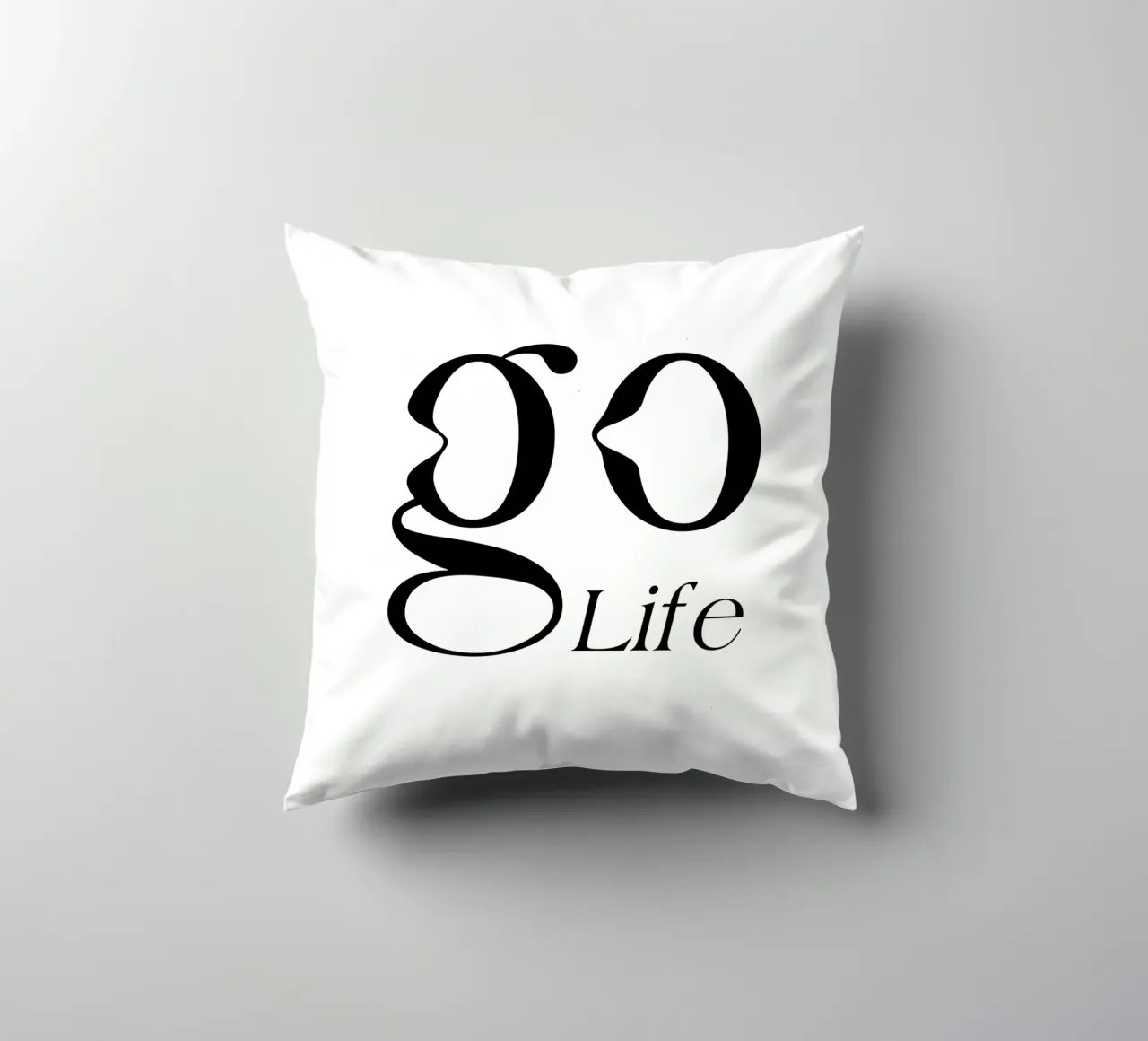 Tipografia semplice Go Life cuscino da YV TYPOGRAPHY