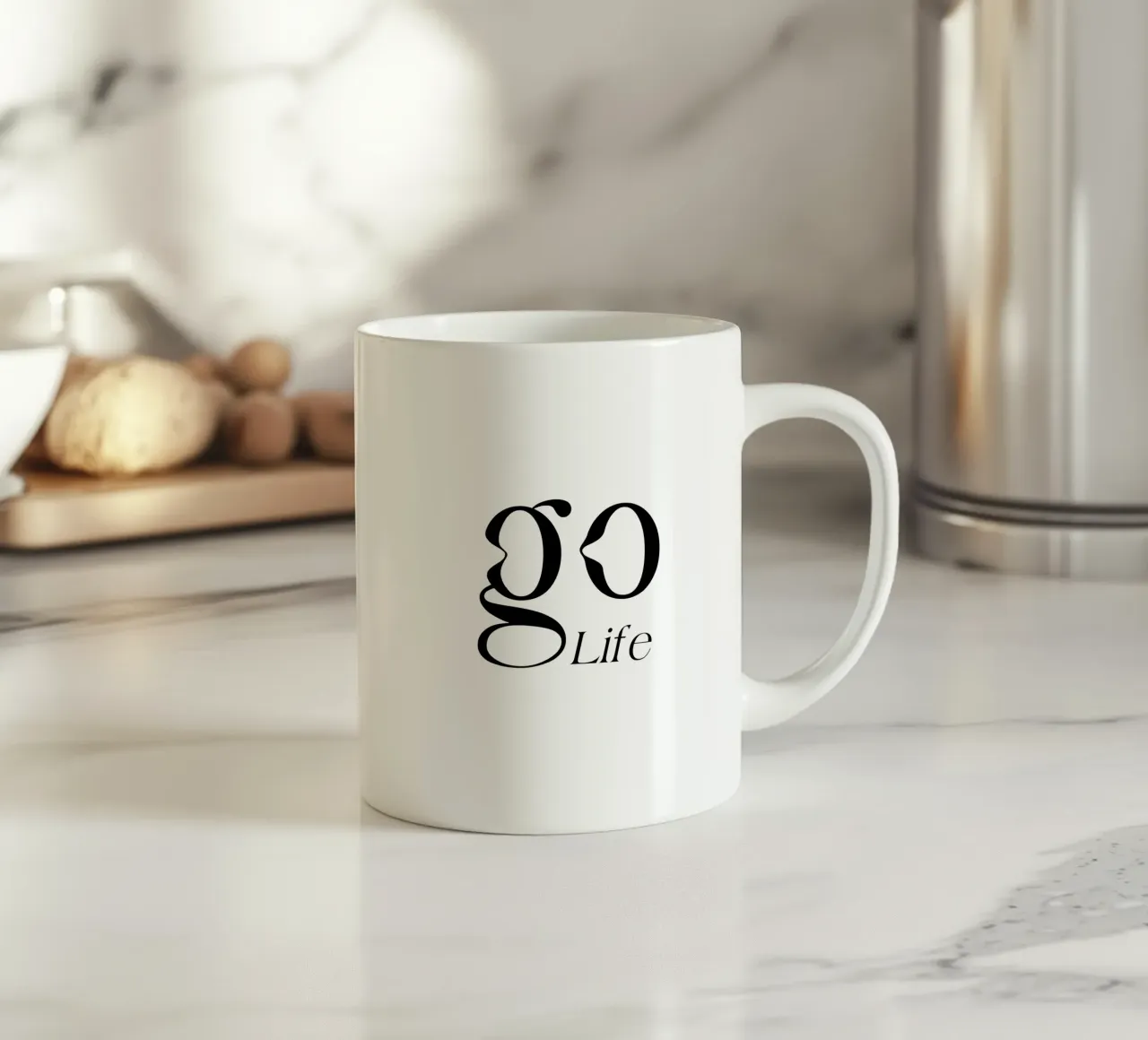 Tipografia semplice Go Life tazza in ceramica da YV TYPOGRAPHY