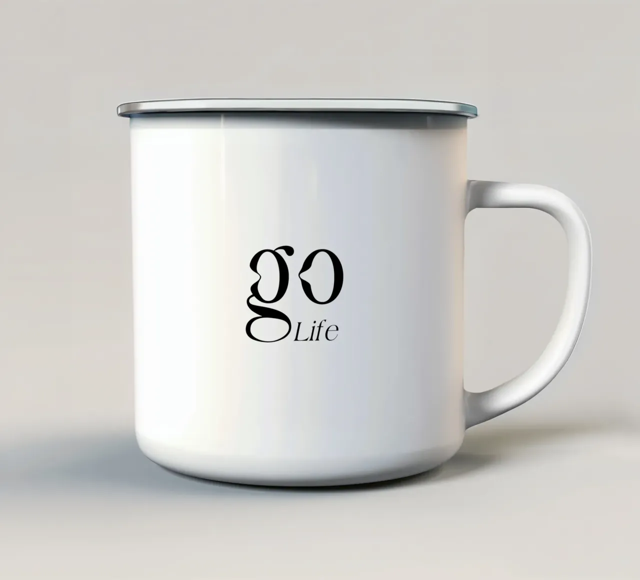Tipografia semplice Go Life tazza in smalto da YV TYPOGRAPHY