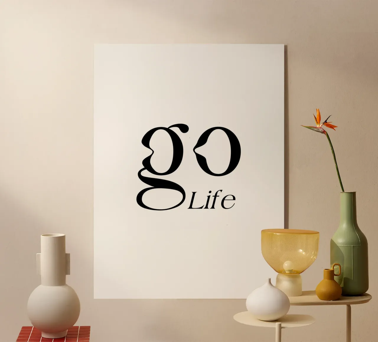 Tipografia semplice Go Life plexiglass da YV TYPOGRAPHY