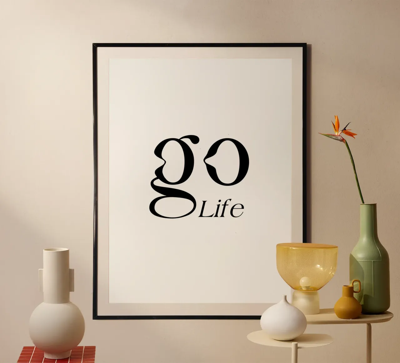 Tipografia semplice Go Life carta hahnemühle da YV TYPOGRAPHY