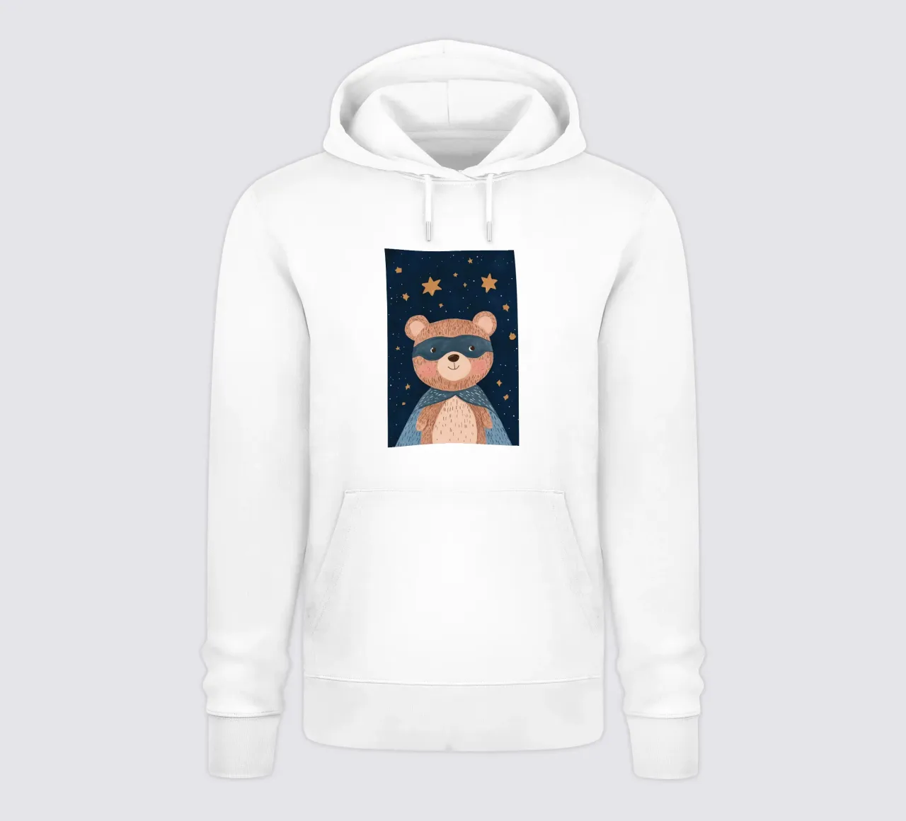 Orso supereroe, decorazioni per camerette per ragazzi felpa con cappuccio da Little Lola