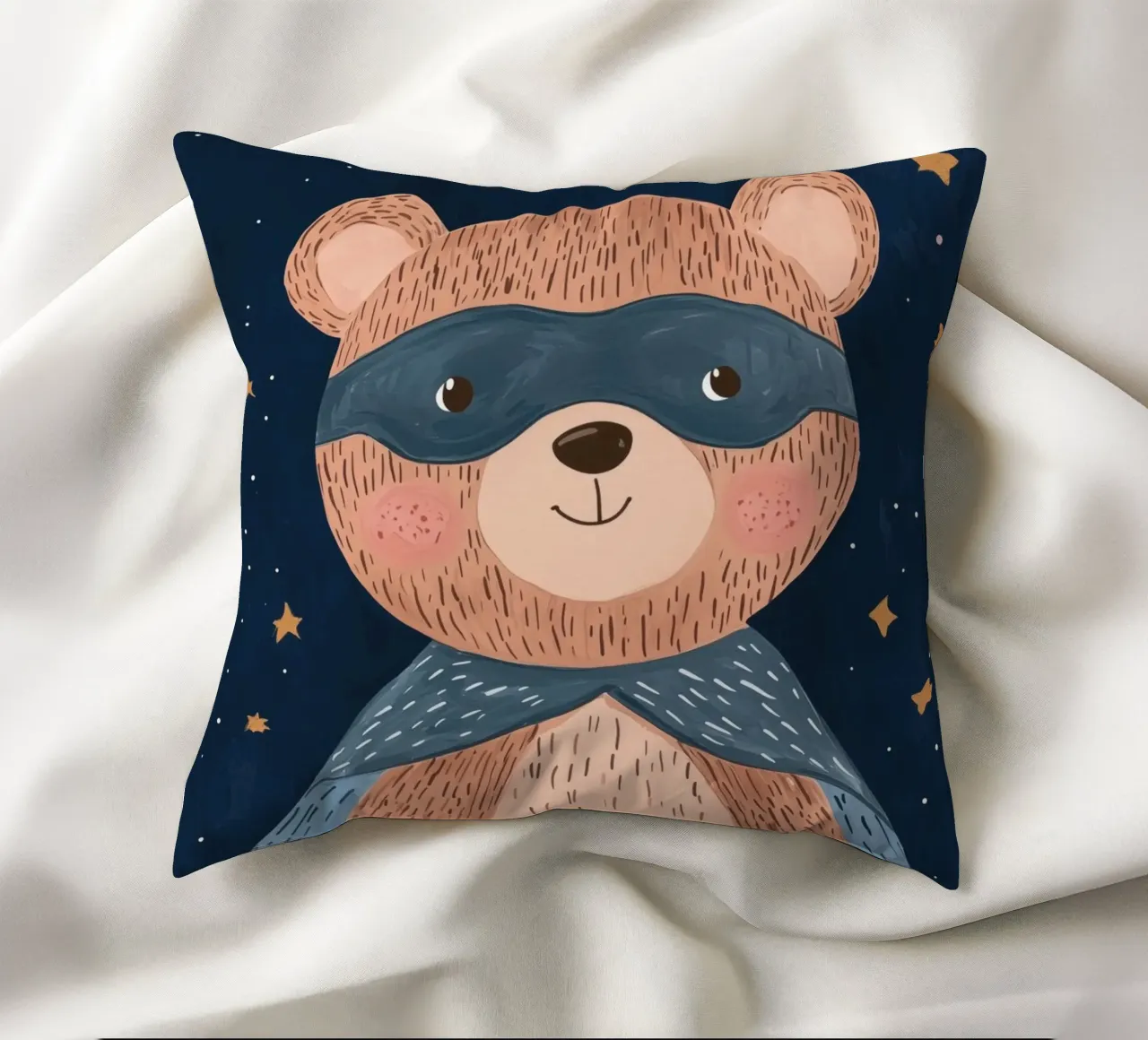 Superhero Bear, Boys Nursery Decor decorative cushion by Little Lola