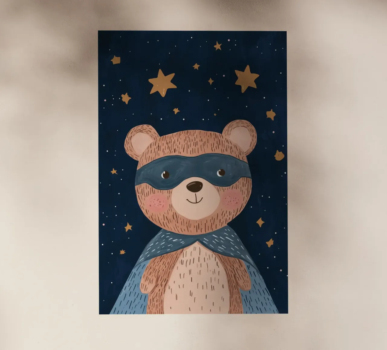 Orso supereroe, decorazioni per camerette per ragazzi pellicola backlit da Little Lola