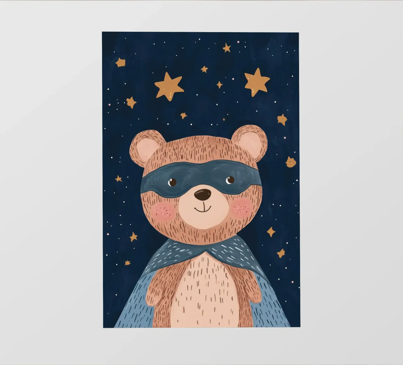 Orso supereroe, decorazioni per camerette per ragazzi pellicola backlit da Little Lola