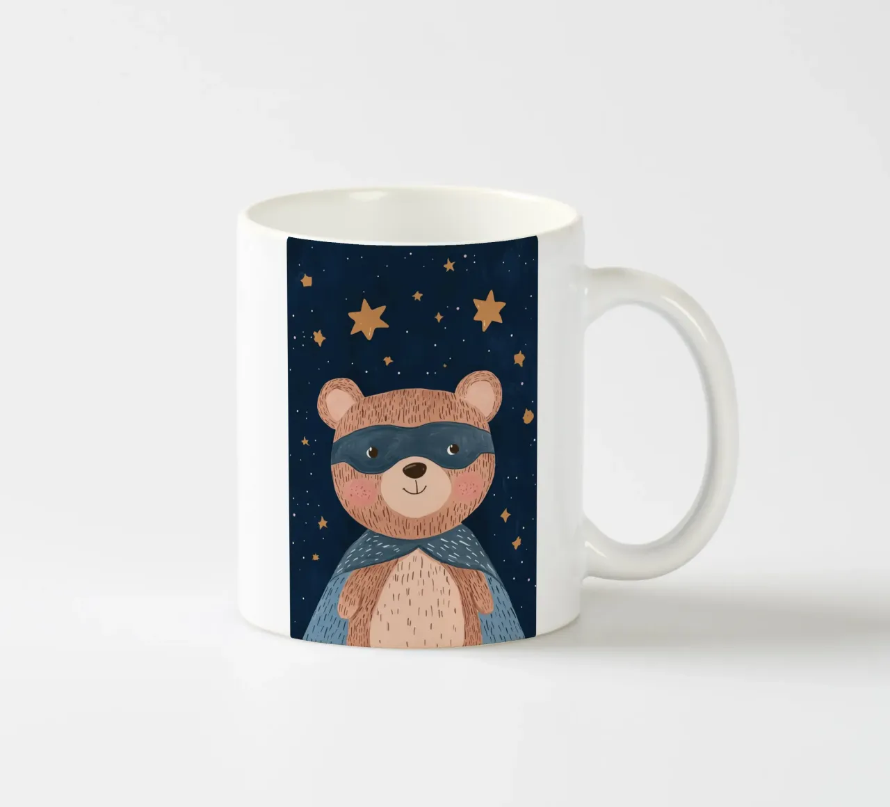 Orso supereroe, decorazioni per camerette per ragazzi tazza in ceramica da Little Lola
