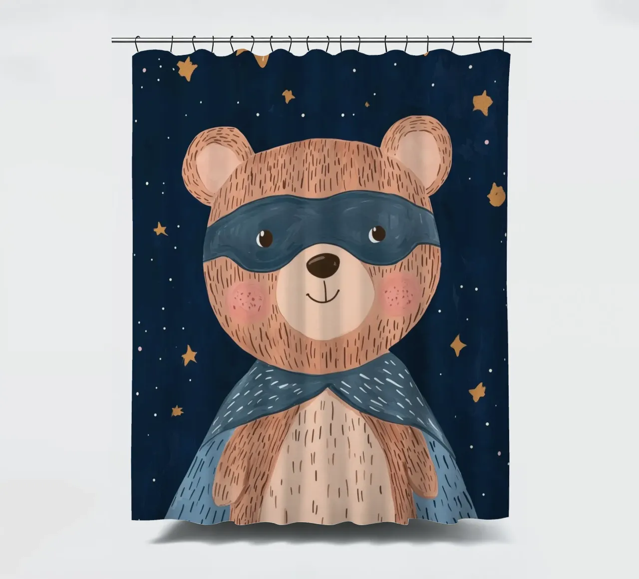 Superhero Bear, Boys Nursery Decor shower curtain by Little Lola