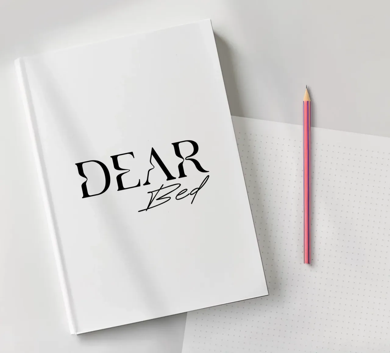 Dear Bed Typography Minimalist Elegant notebook by YV TYPOGRAPHY