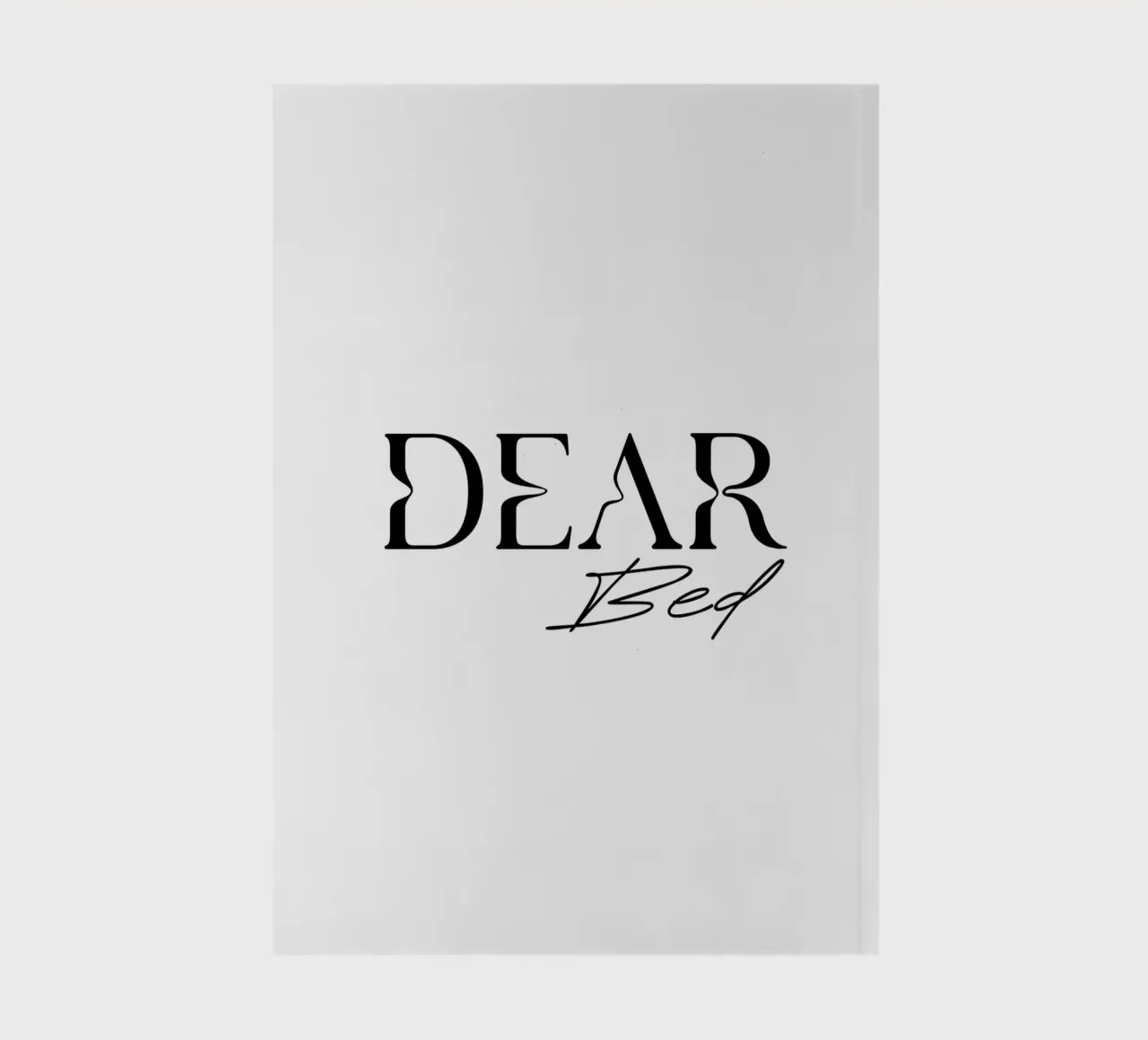 Dear Bed Typography Minimalist Elegant notebook by YV TYPOGRAPHY