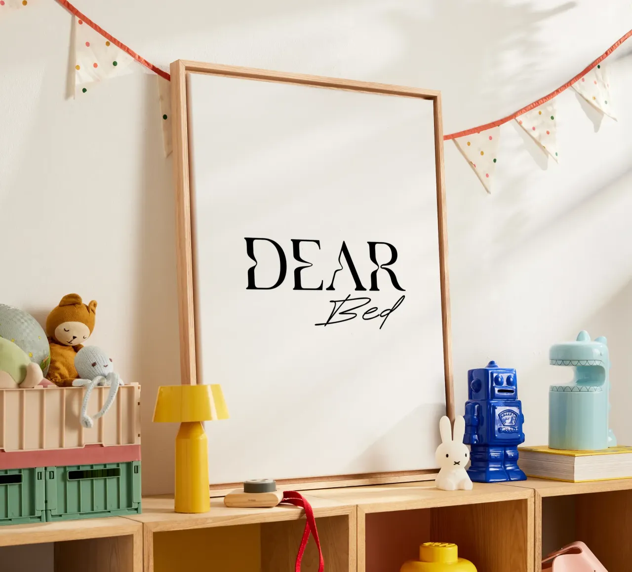 Dear Bed Typography Minimalist Elegant canvas with Floater frame by YV TYPOGRAPHY