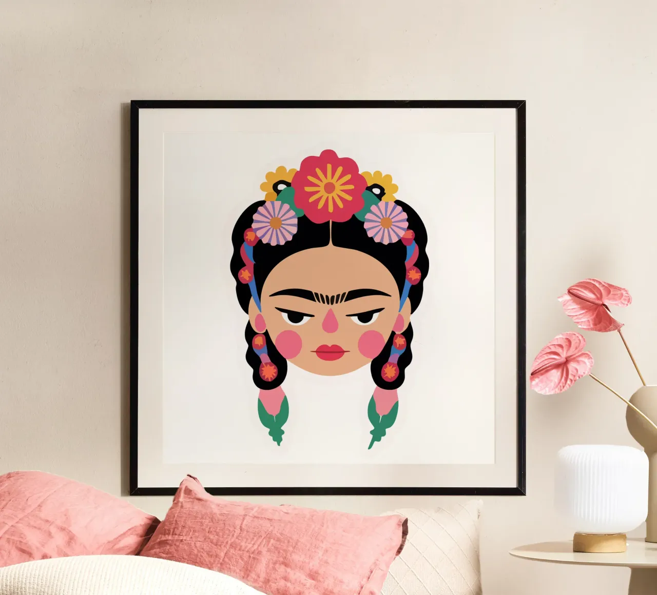 Frida Kahlo Cute Illustration poster da Hey Vincent