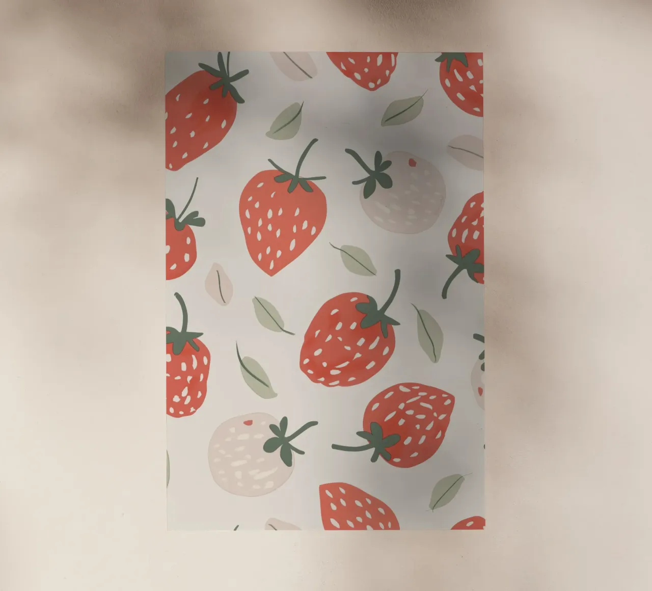 Stampa di fragole per la cameretta dei bambini, arredamento per la stanza dei giochi dei bambini pellicola backlit da Little Lola
