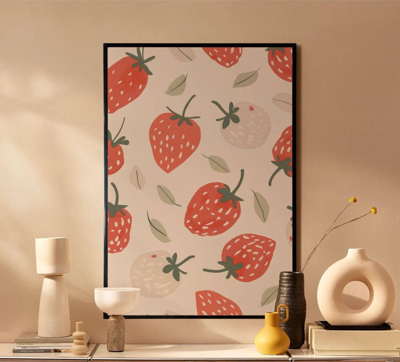 Strawberry Print for Kids Nursery, Children's Playroom decor poster by Little Lola