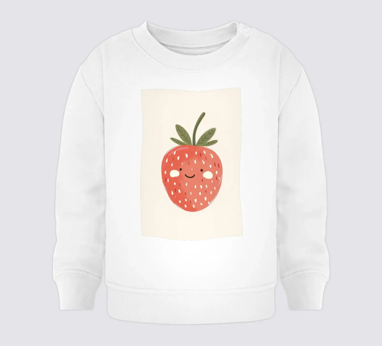 Happy Strawberry Fruit Print for Kids Nursery baby sweatshirt by Little Lola