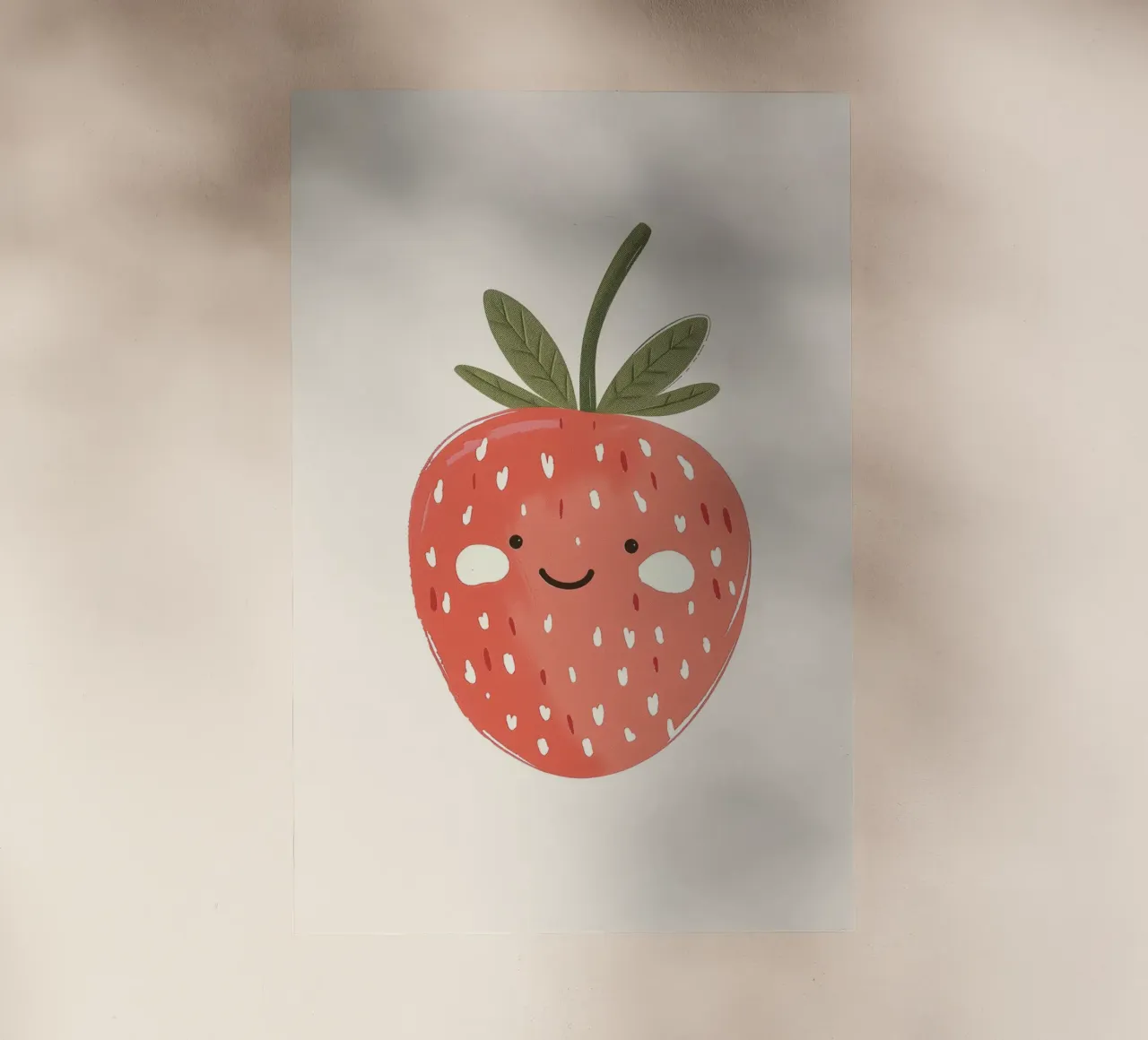 Stampa della fragola felice per la cameretta dei bambini pellicola backlit da Little Lola