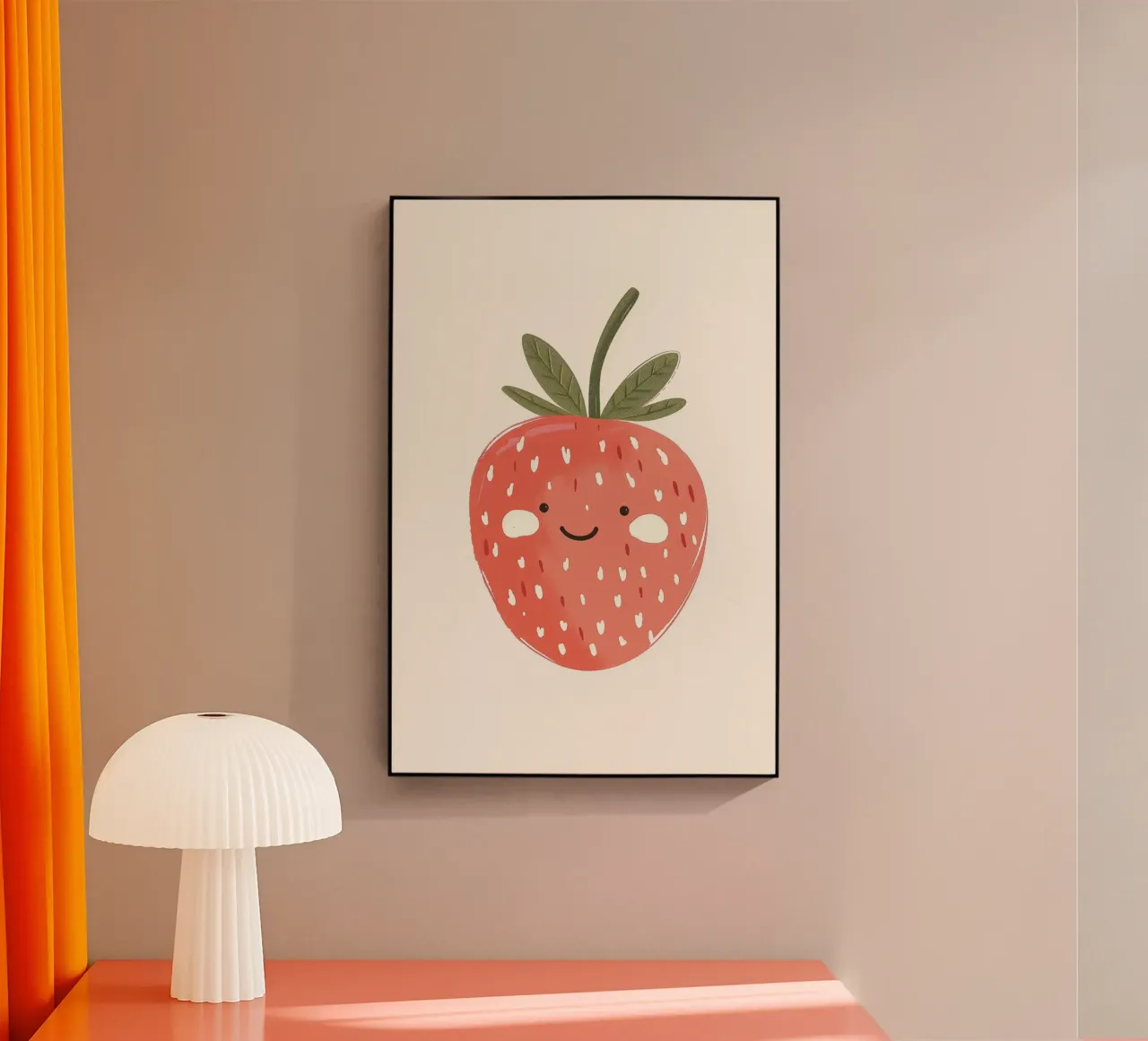 Stampa della fragola felice per la cameretta dei bambini plexiglass da Little Lola