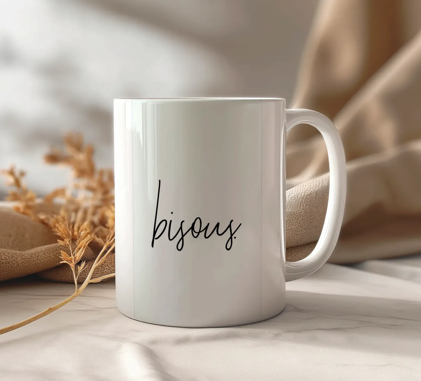 Bisous ceramic mug by Honeymoon Hotel