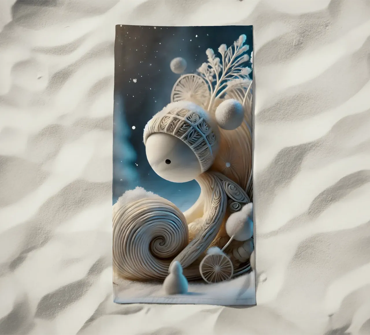 Twiglet beach towel by Twinkle Art Studio