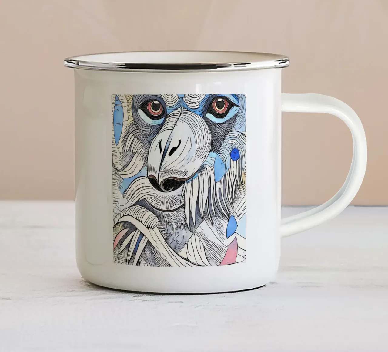 In un safari in Africa, motivo 15 tazza in smalto da ZAMART