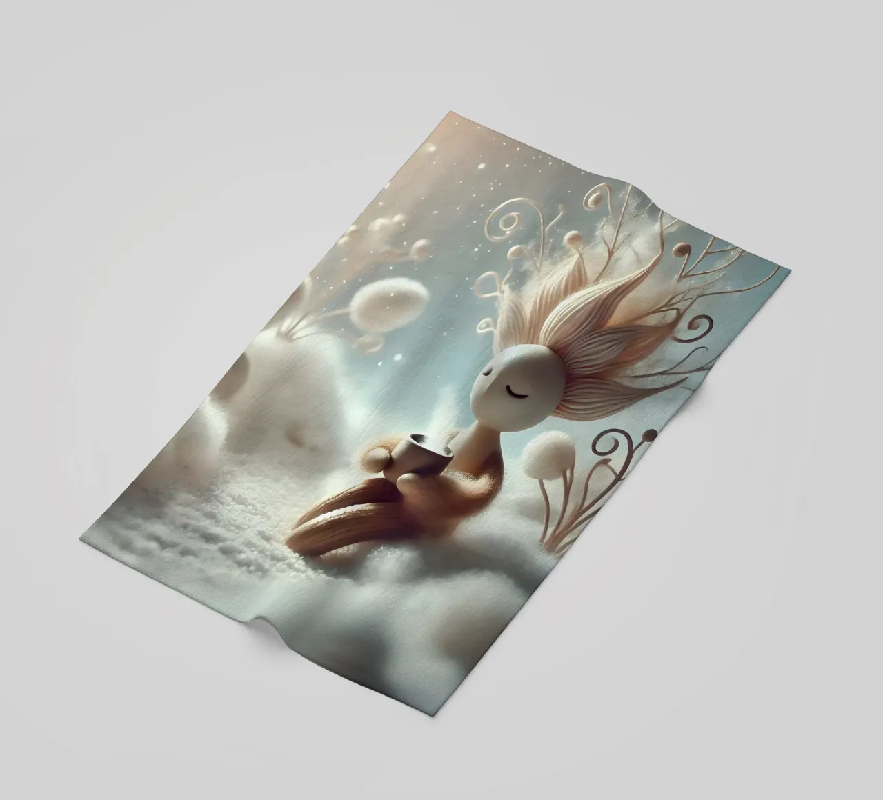 Twiglet beach towel by Twinkle Art Studio