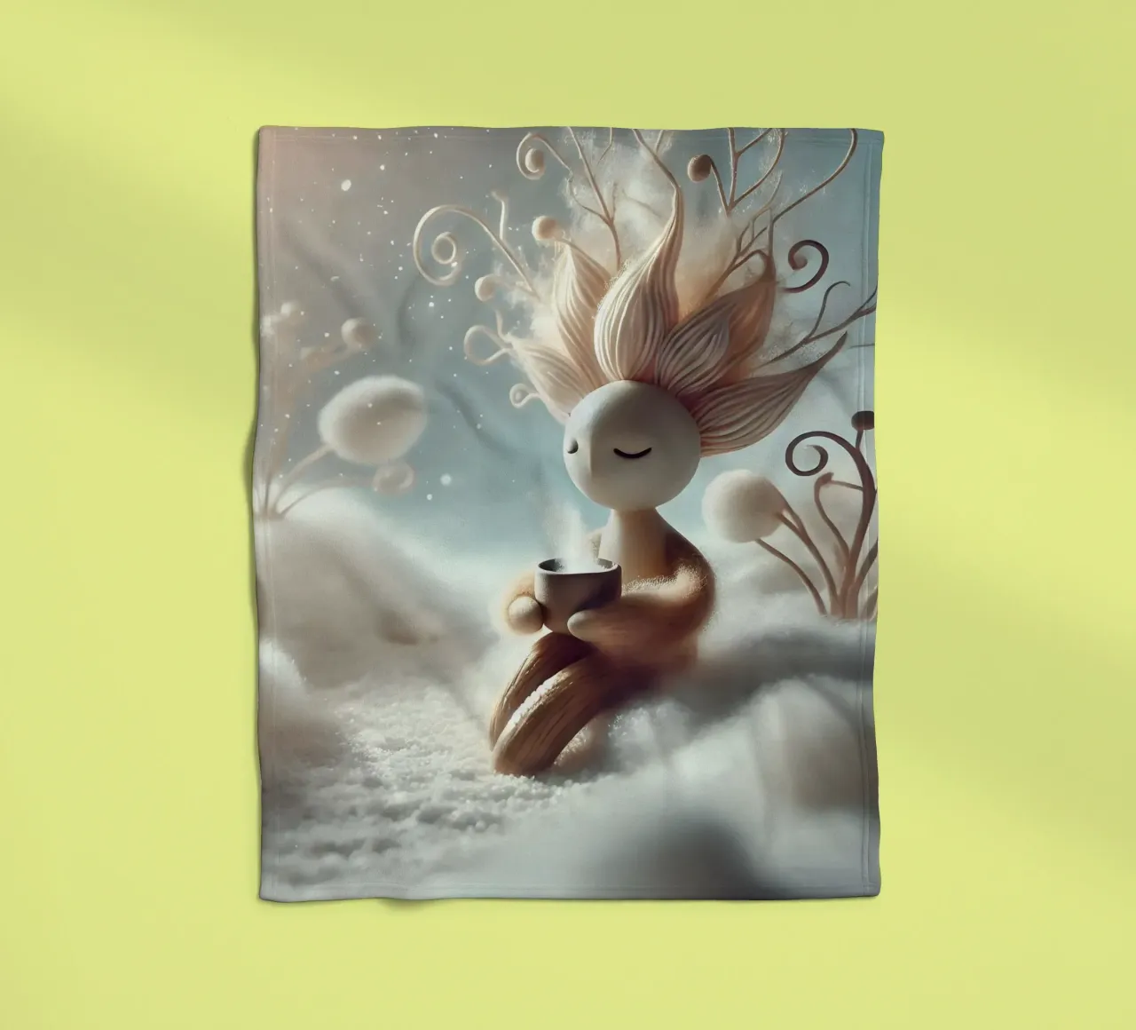 Twiglet fleece blanket by Twinkle Art Studio