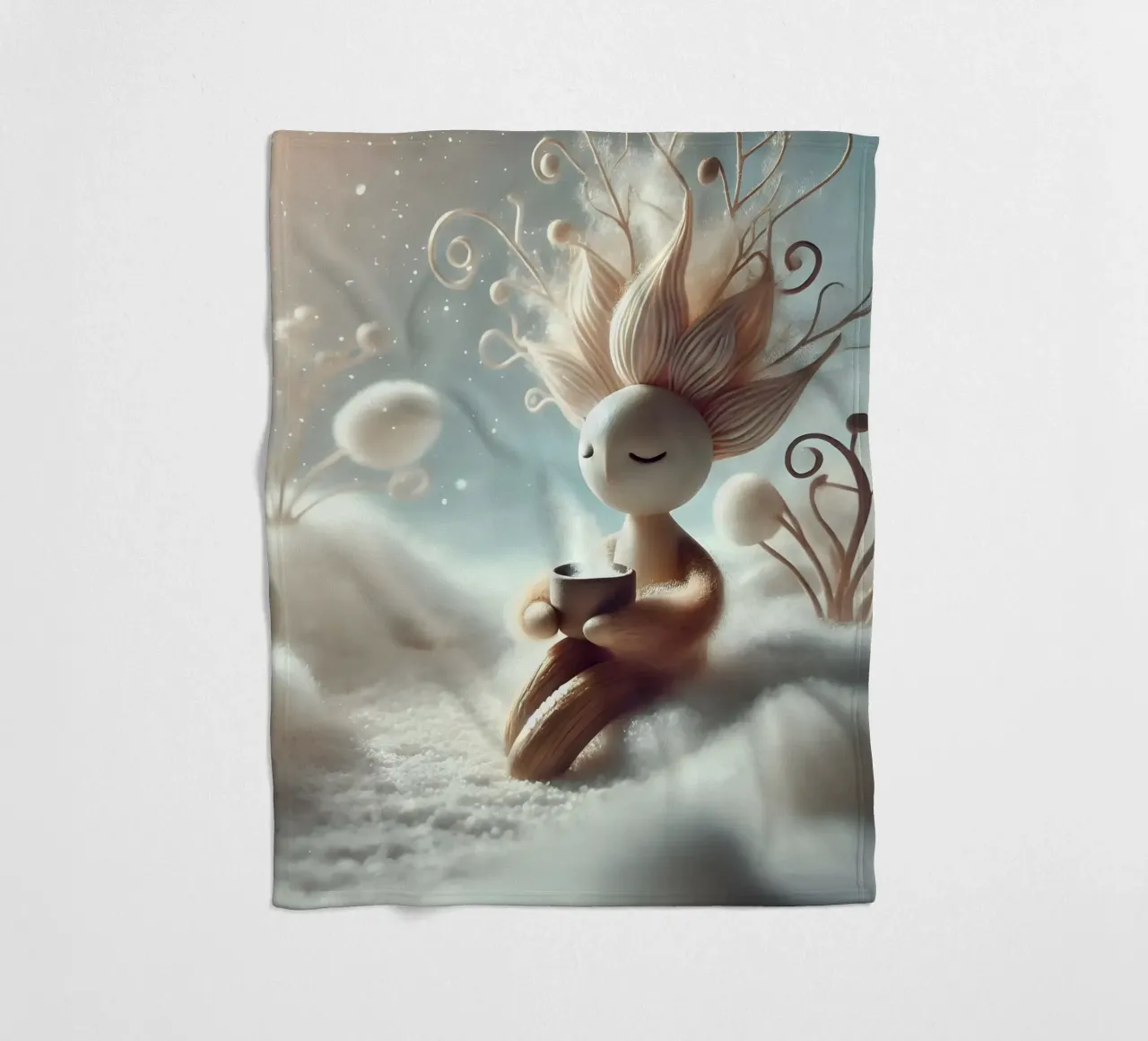 Twiglet fleece blanket by Twinkle Art Studio