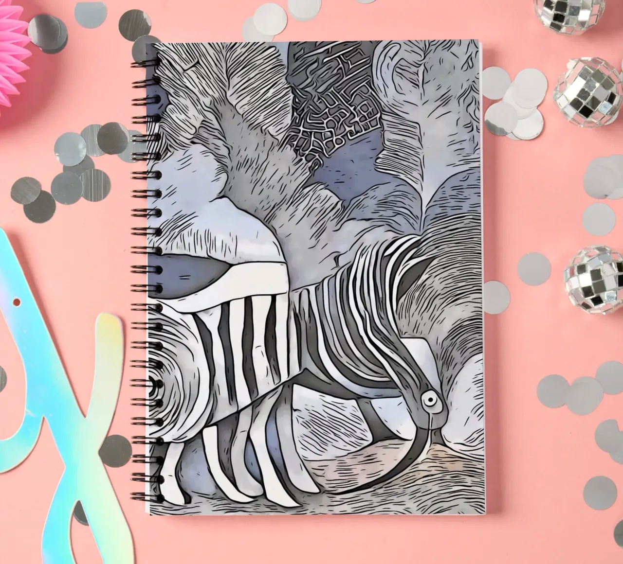 On safari in Africa, motif 1 spiral notebook by ZAMART