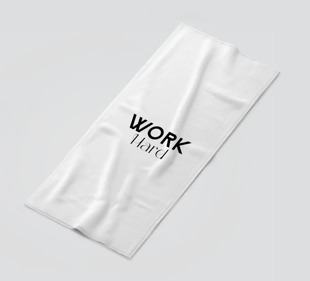 Simple Minimalist Work Hard Typography beach towel by YV TYPOGRAPHY