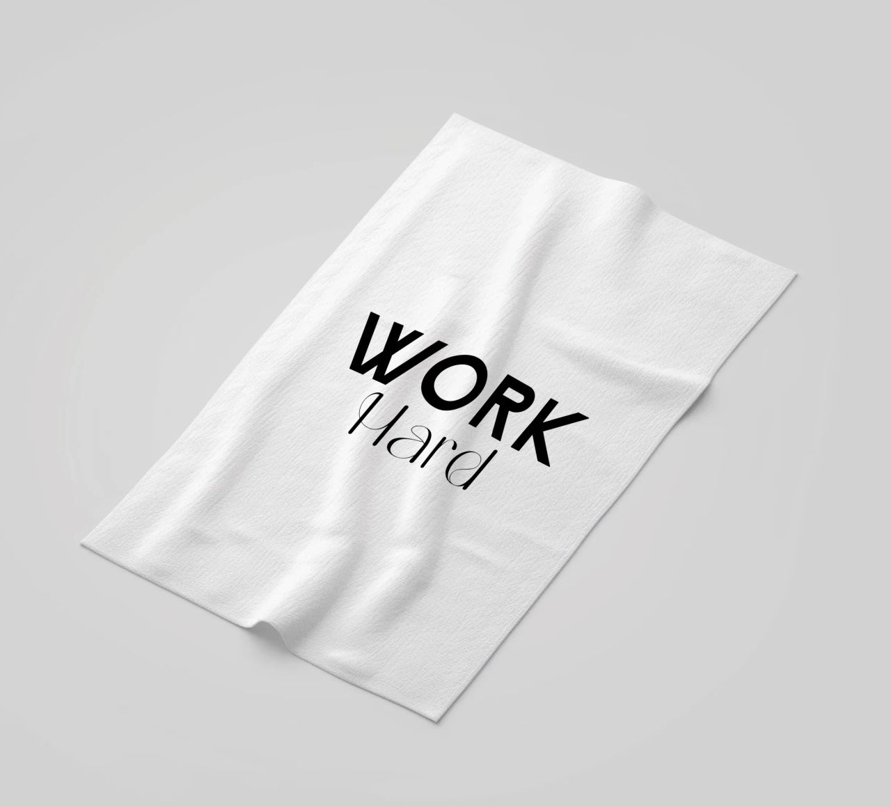 Semplice tipografia minimalista Work Hard telo mare da YV TYPOGRAPHY