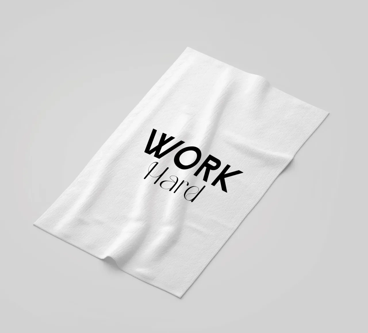 Simple Minimalist Work Hard Typography beach towel by YV TYPOGRAPHY