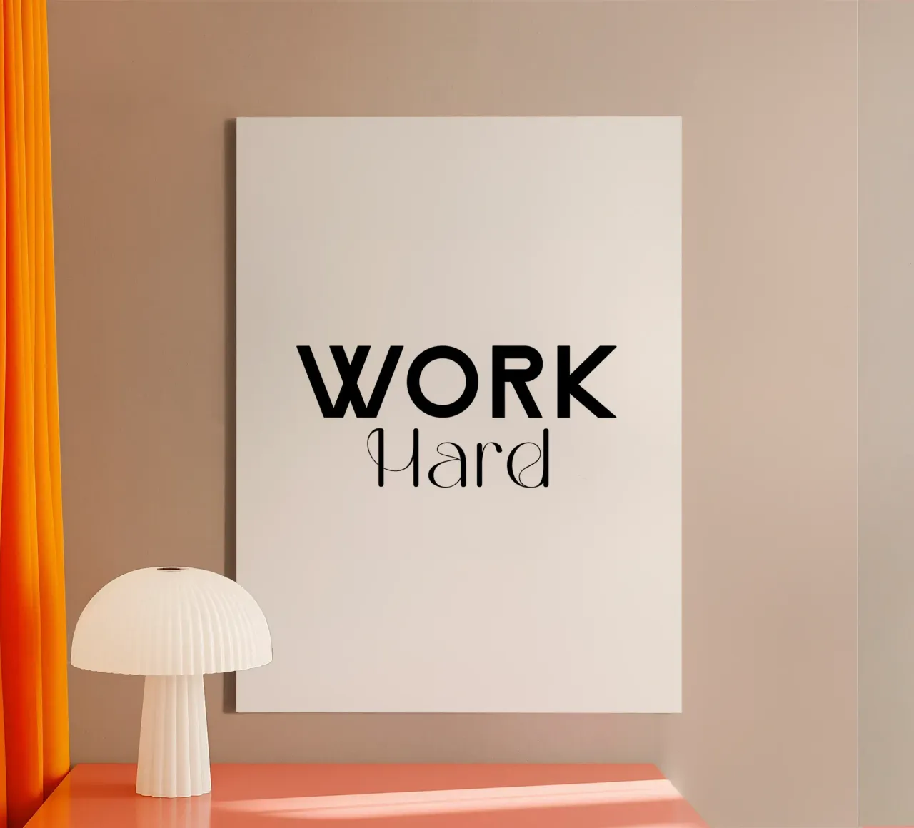 Simple Minimalist Work Hard Typography canvas by YV TYPOGRAPHY