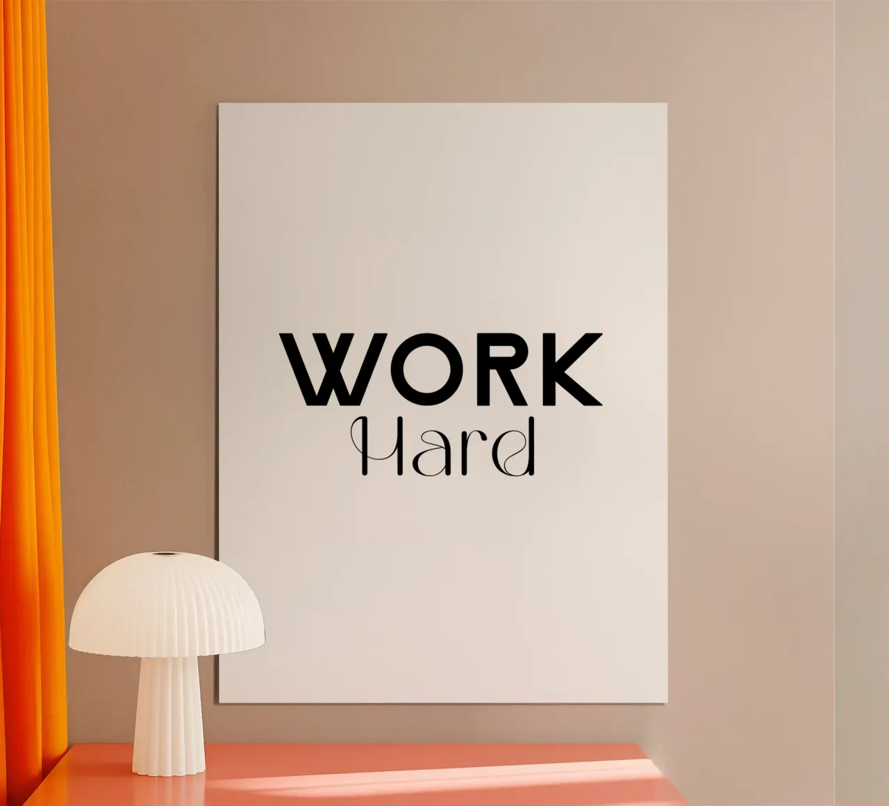 Semplice tipografia minimalista Work Hard carta hahnemühle da YV TYPOGRAPHY