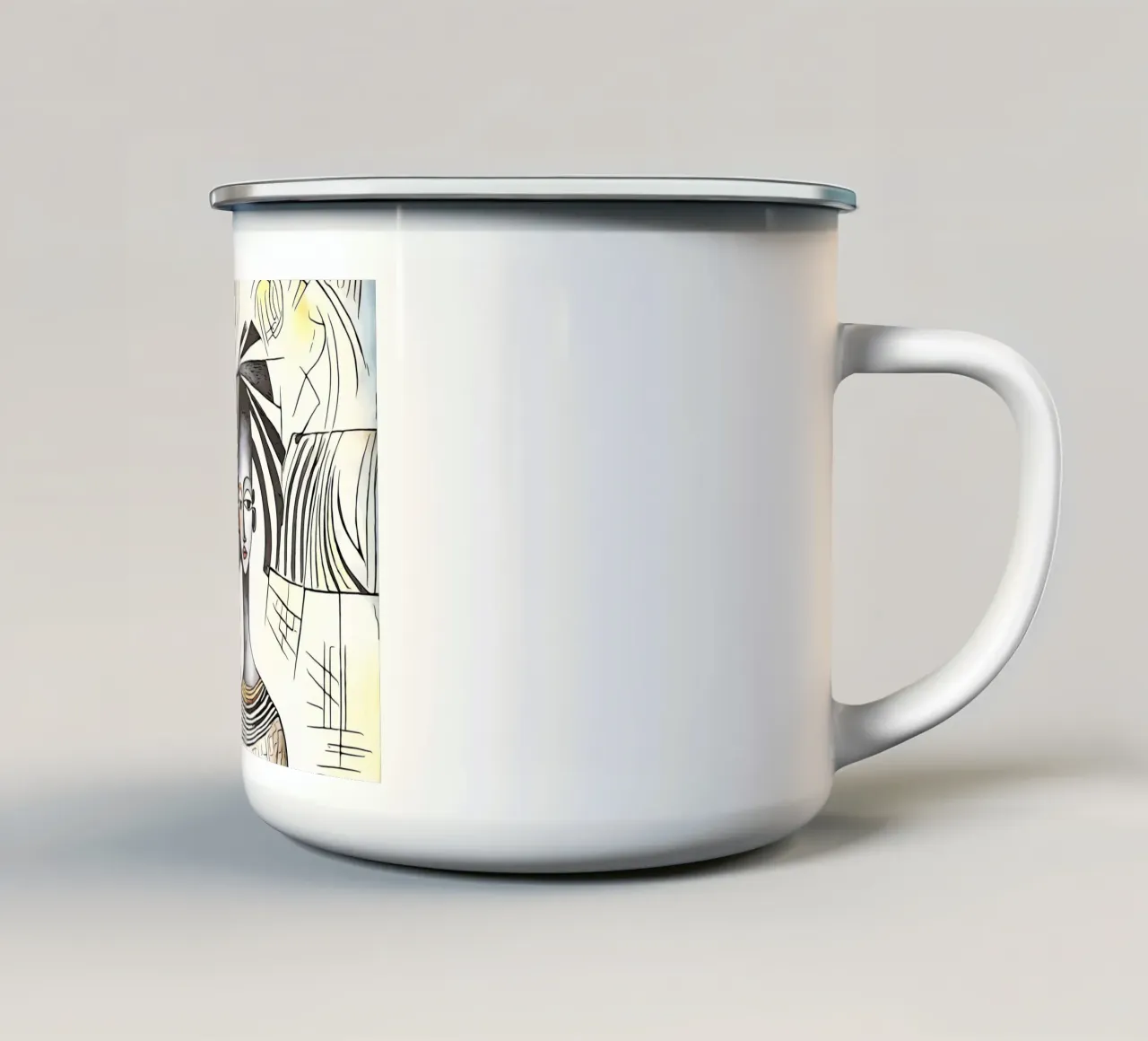 En route pour l'Afrique, motif 2 mug en émail de ZAMART