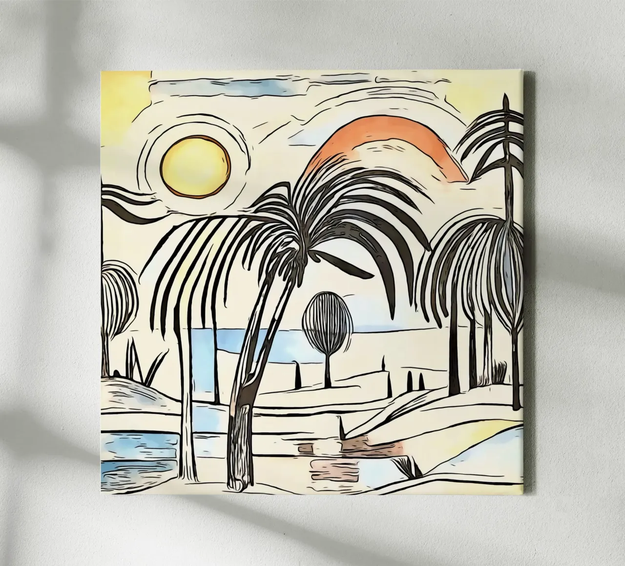 Onderweg in Afrika, motief 3 canvas met Baklijst van ZAMART