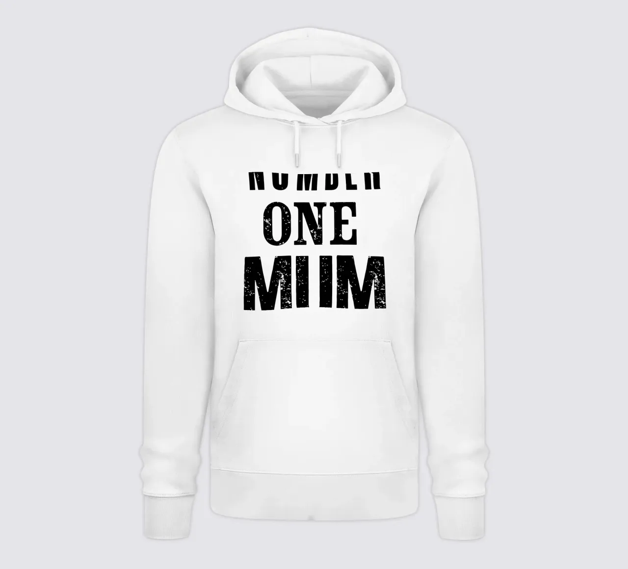 Design tipografico Number One Mum in nero e grigio felpa con cappuccio da THE MOTIVATED TYPE