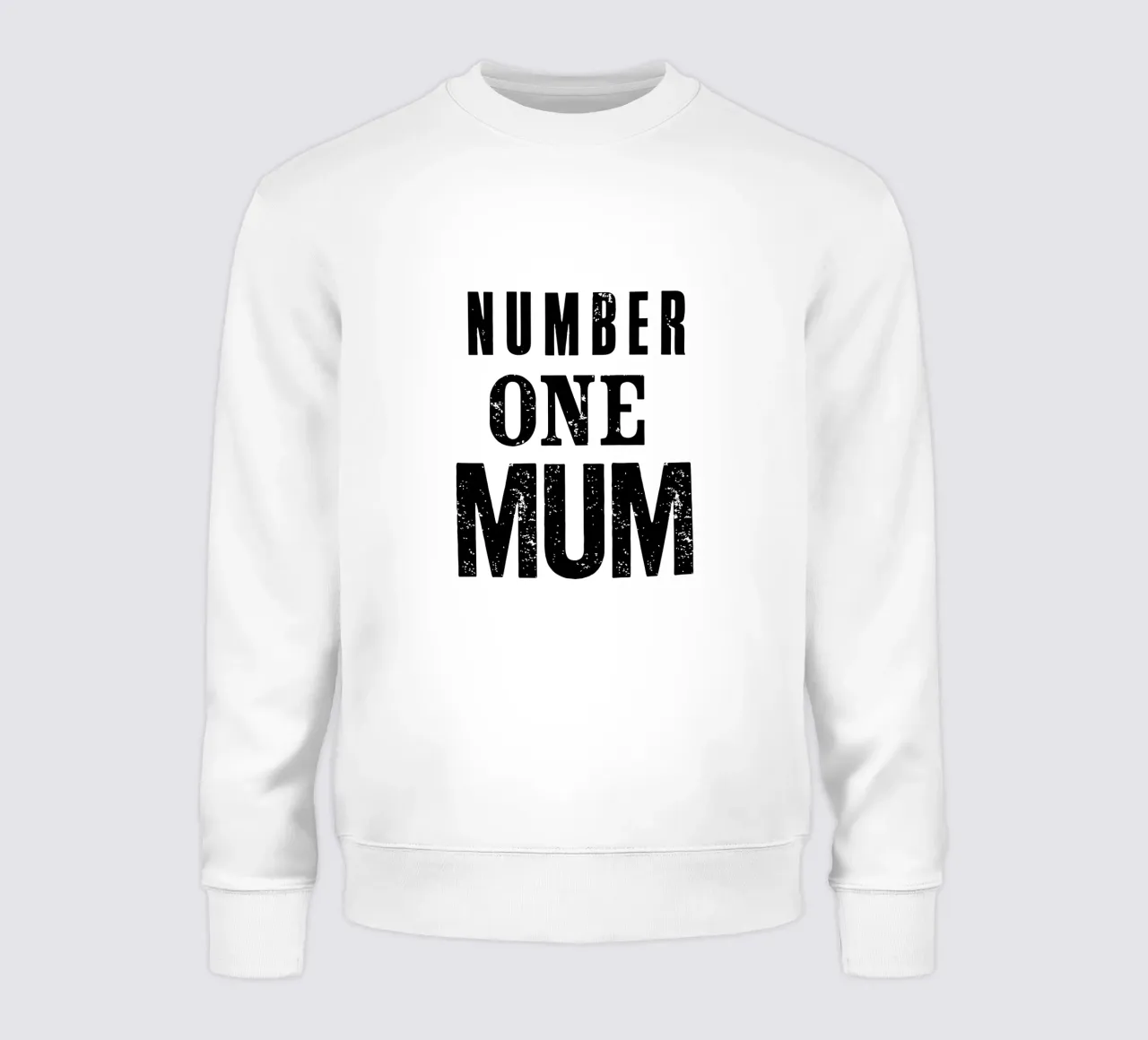 Design tipografico Number One Mum in nero e grigio felpa da THE MOTIVATED TYPE