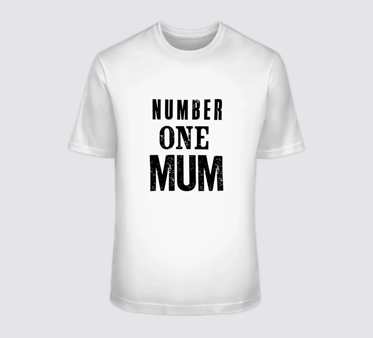 Design tipografico Number One Mum in nero e grigio t-shirt da THE MOTIVATED TYPE