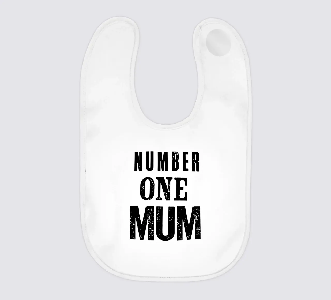 Design tipografico Number One Mum in nero e grigio bavaglino da THE MOTIVATED TYPE