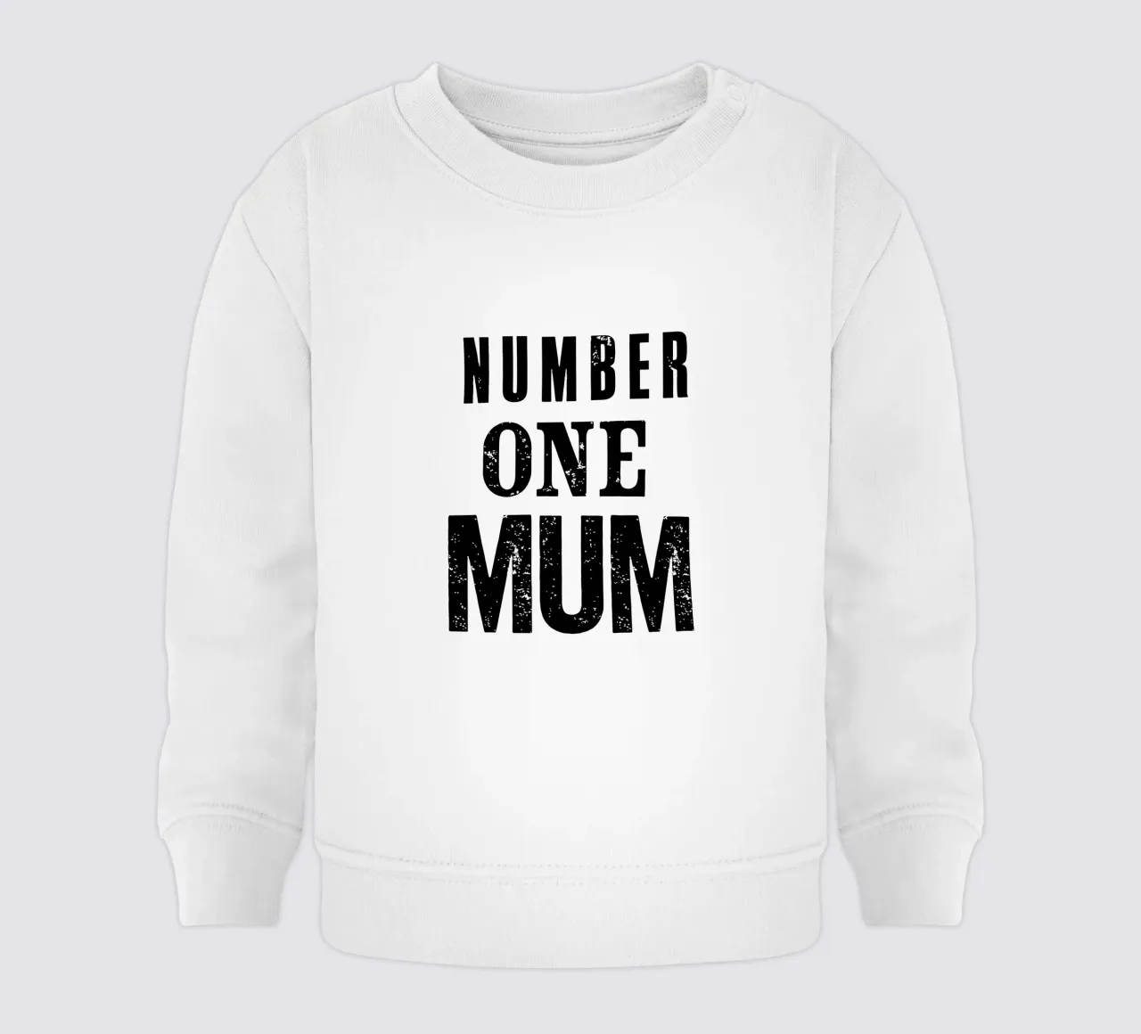 Design tipografico Number One Mum in nero e grigio felpa neonato da THE MOTIVATED TYPE