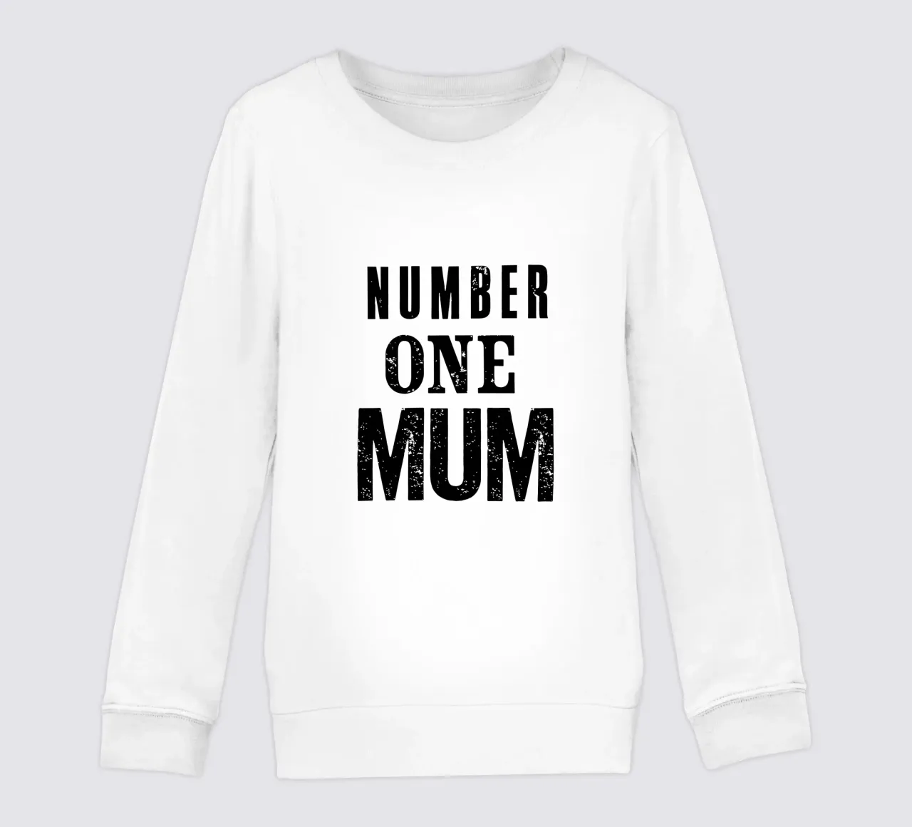 Design tipografico Number One Mum in nero e grigio felpa bambino da THE MOTIVATED TYPE