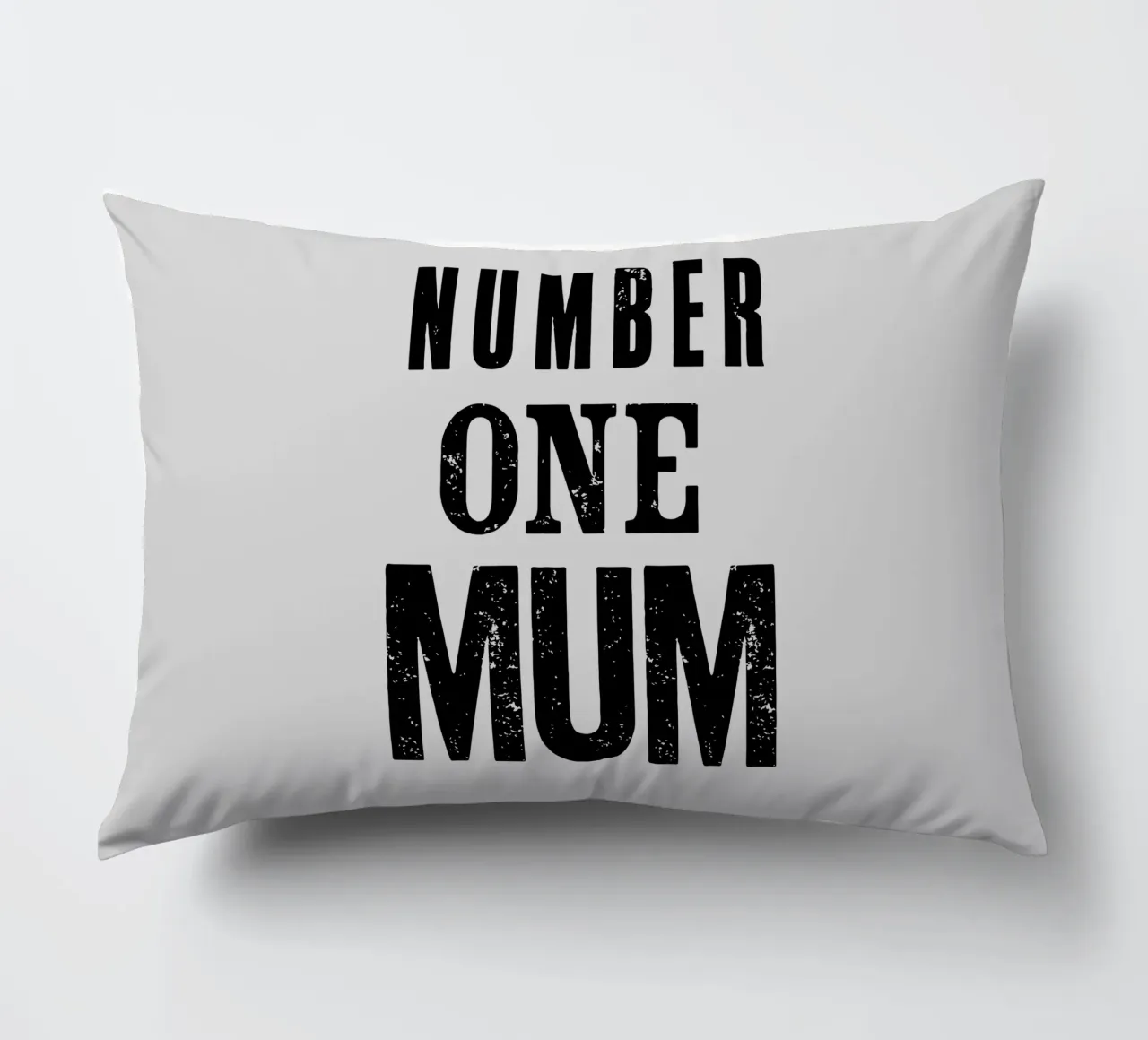 Design tipografico Number One Mum in nero e grigio cuscino da THE MOTIVATED TYPE