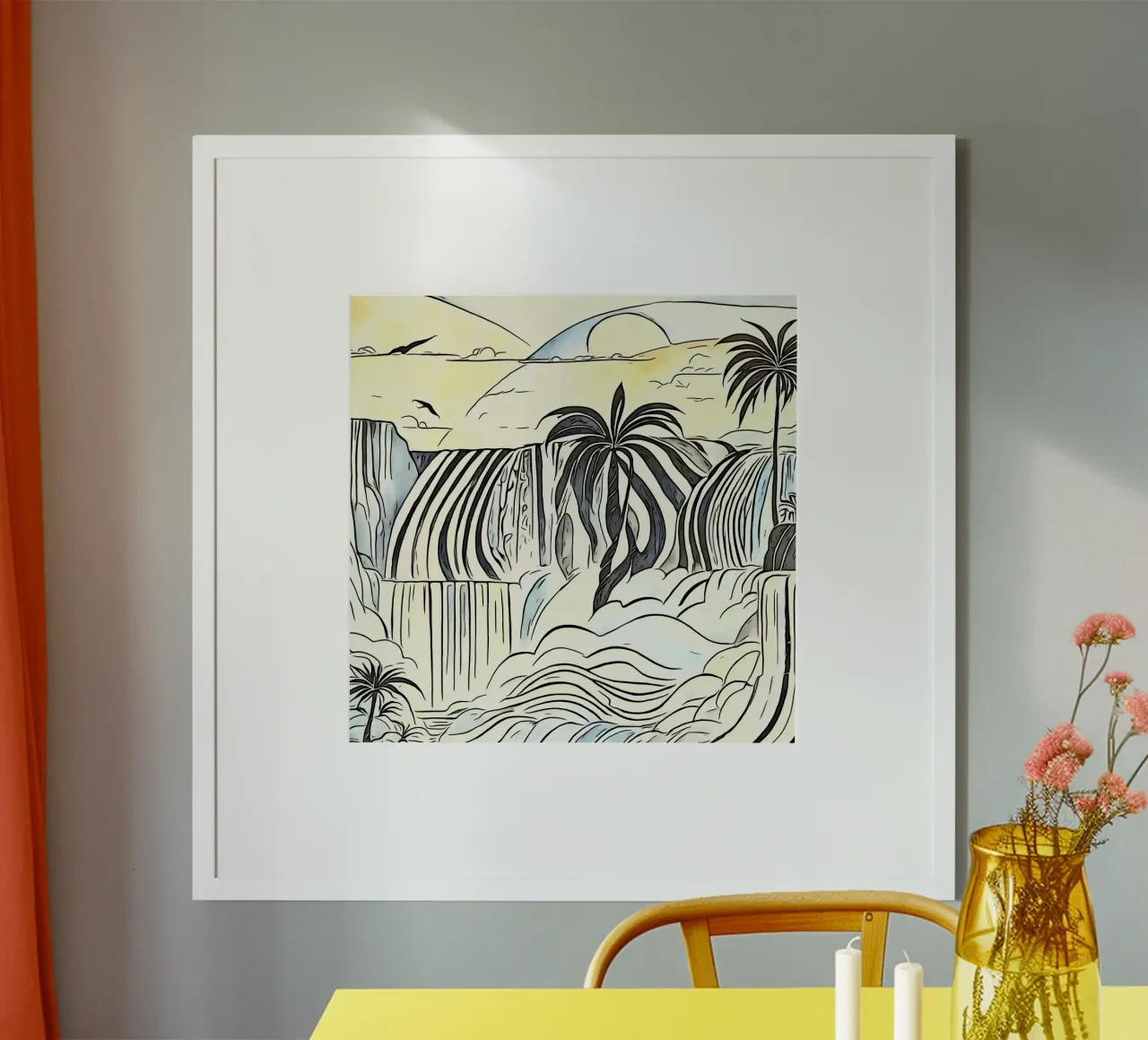 On the road in Africa, motif 5 poster with aluminum frame by ZAMART