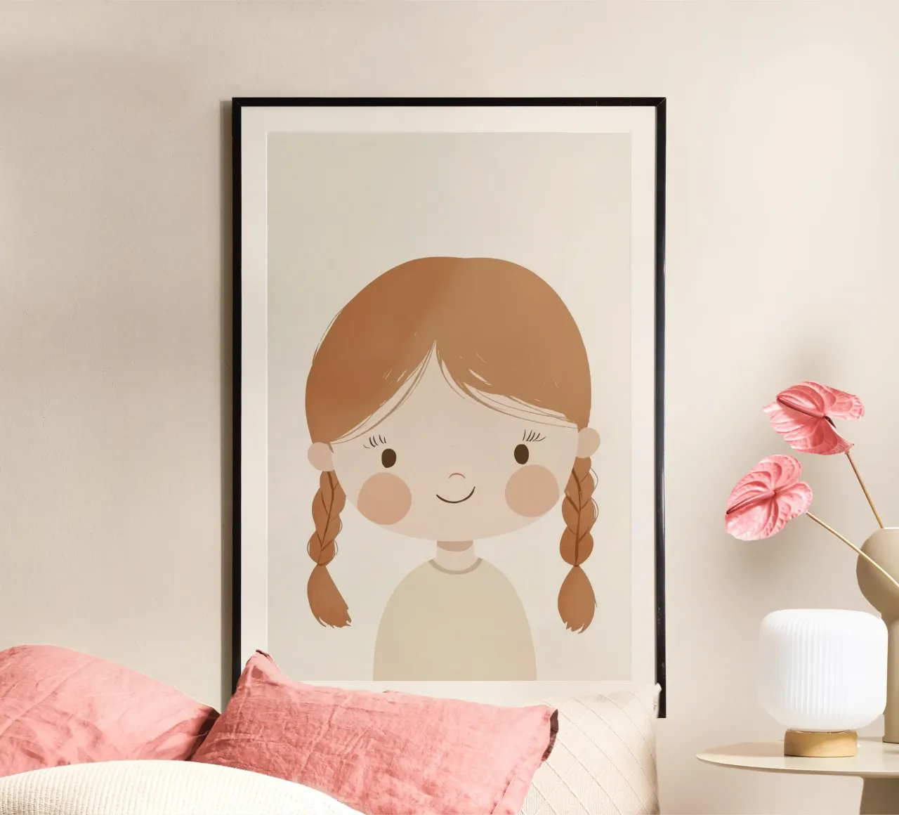 Poster per la cameretta, arte da parete per la stanza dei bambini, bambola per la stanza delle bambine poster con telaio in plastica da Little Lola