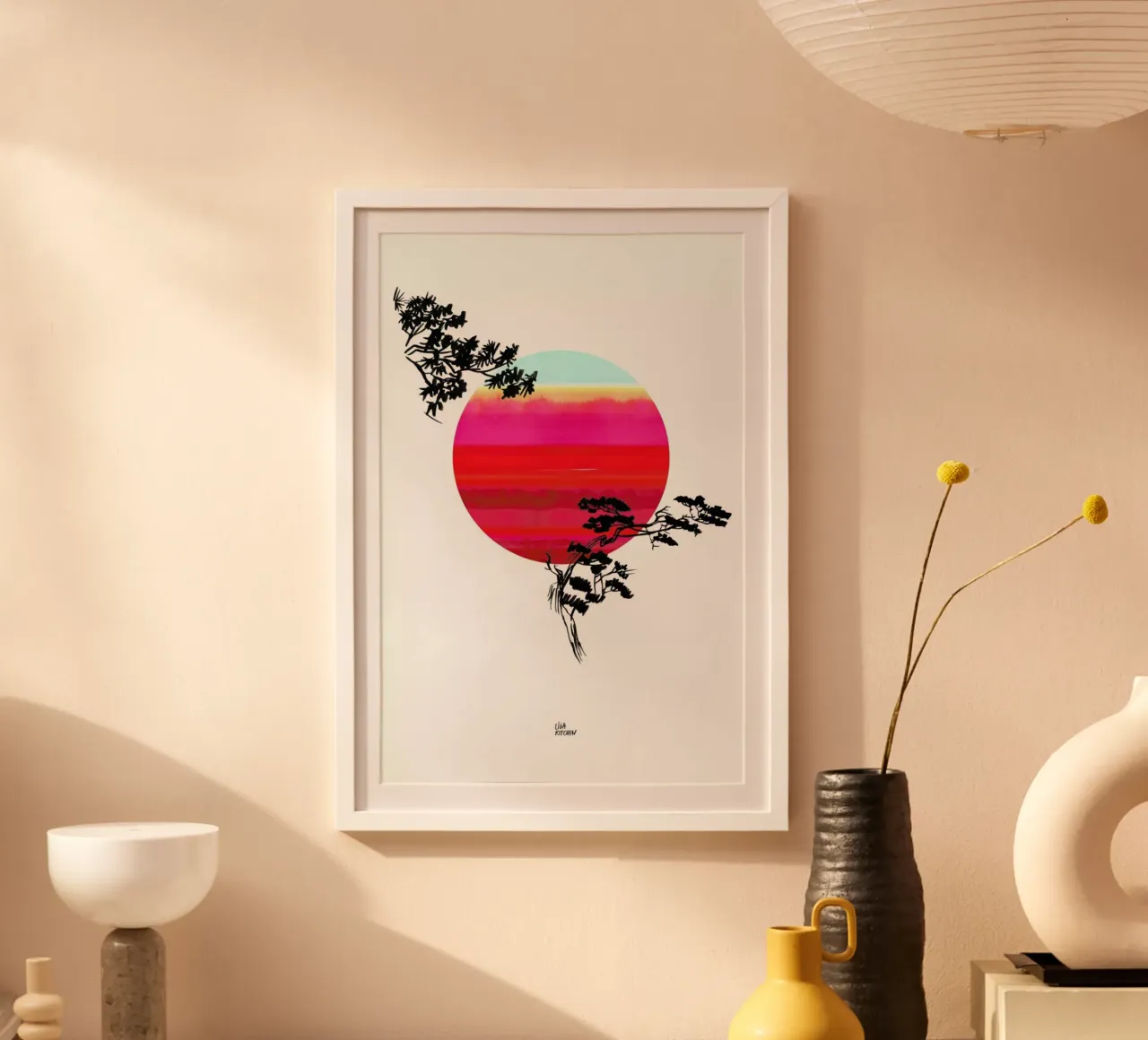 Japanese Sun poster con telaio in plastica da Liga Kitchen