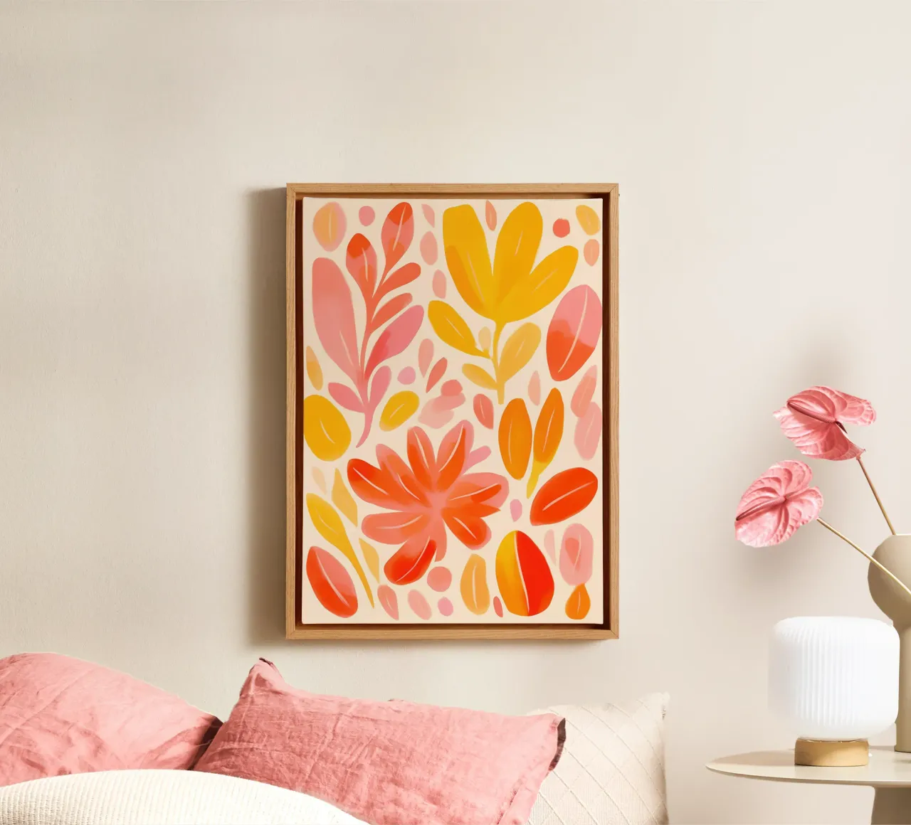 Wonderfully sunny carambola pattern canvas with Floater frame by Autofocus