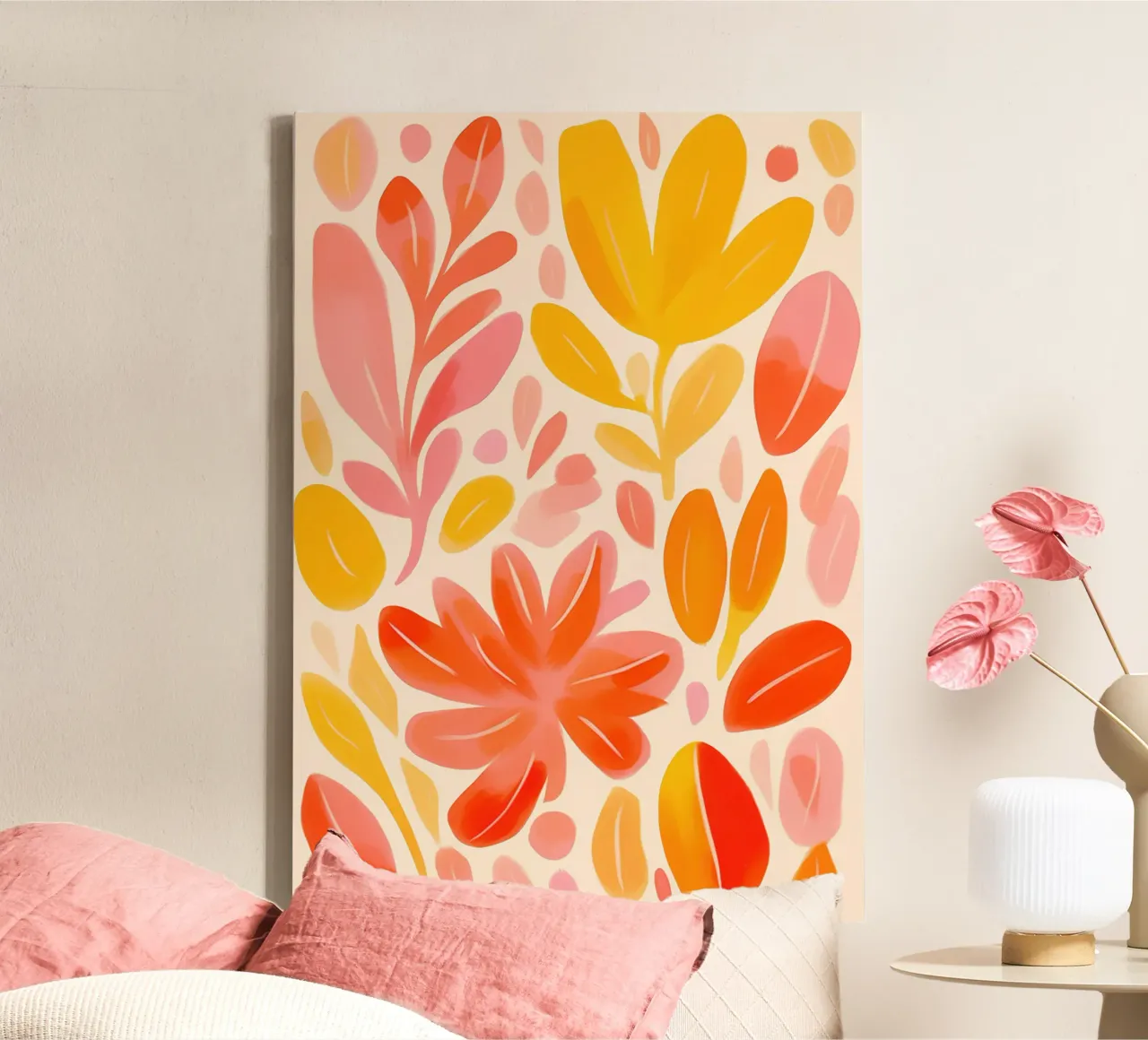 Wonderfully sunny carambola pattern canvas with Floater frame by Autofocus